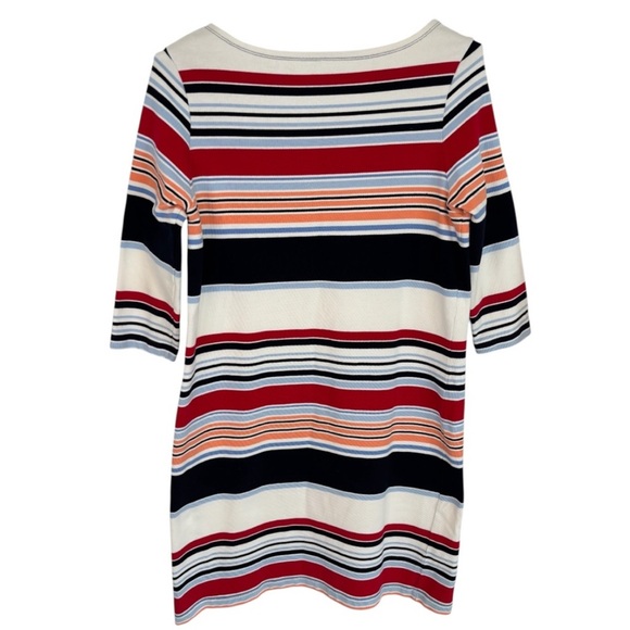 Talbots Petites Multicolor Horizontal Striped Long Sleeve Dress Size Medium - Picture 6 of 8